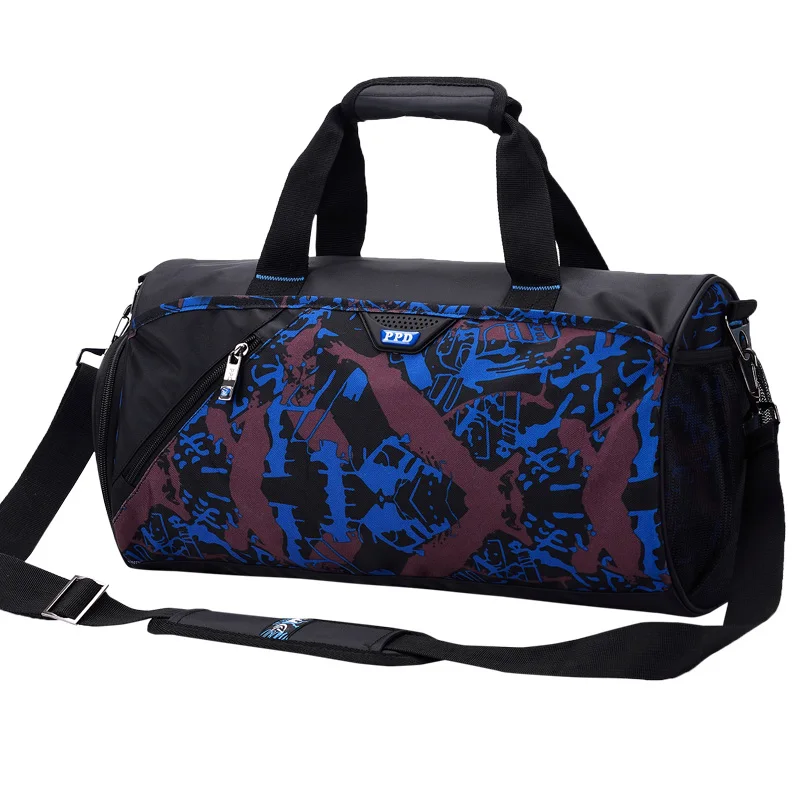 Camouflage Blue Высококачественная нейлоновая спортивная сумка через плечо, водонепроницаемая Профессиональная мужская женская сумка для фитнеса - Цвет: Camouflage Blue