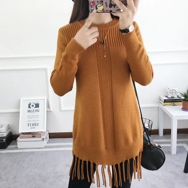 2018 Women's Winter Pullover Sweater For Female Solid O