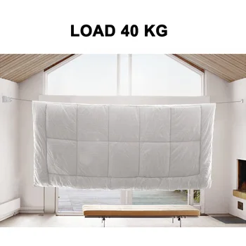 

Household Telescopic Stainless Steel Clothesline Non Drill Invisible Clothes String MAL999