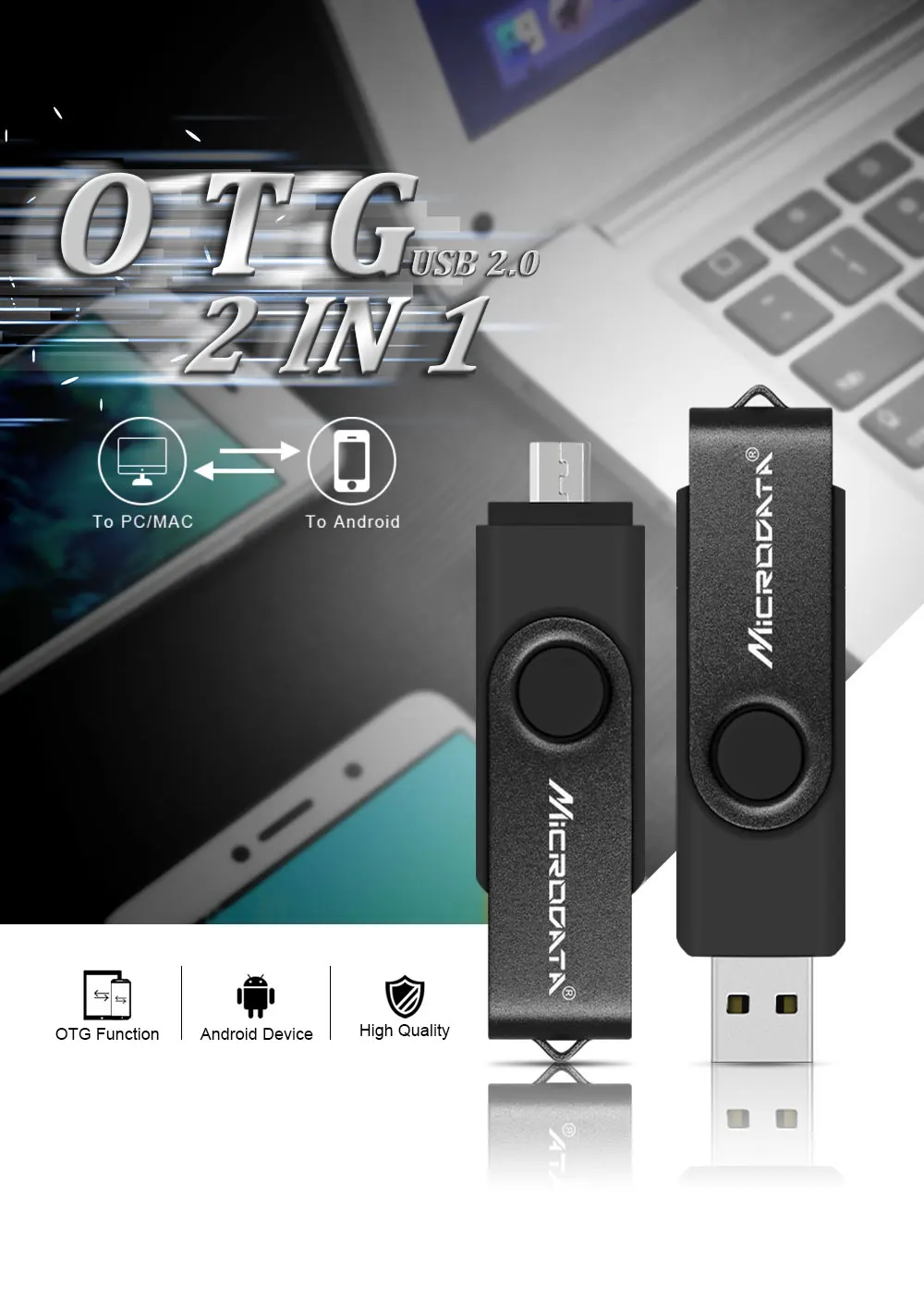 Лучший 2in 1 otg флеш-накопитель! OTG 8 ГБ 16 ГБ 32 ГБ 64 Гб Usb карта памяти флеш-накопитель OTG Флешка 2,0 USB флешка OTG USB флеш-накопитель