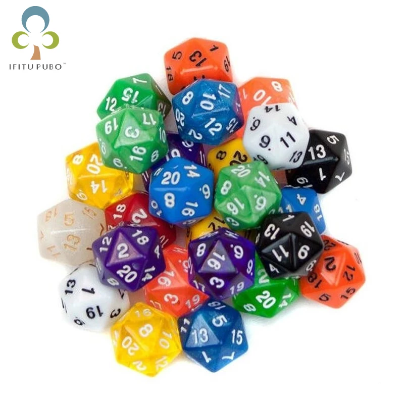 

10pcs/lot Dungeons and dragons D&D dices board game table 20 sided dice 20 face dice dnd game D20 dice GYH