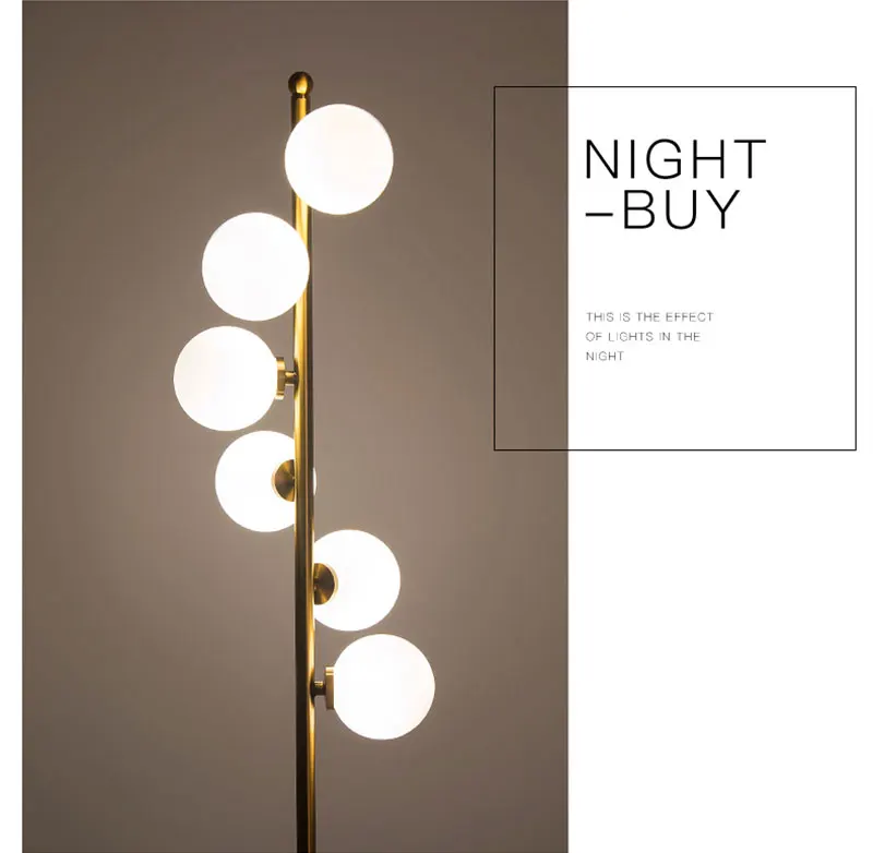 American Nordic Design LED Floor Lamps Bubble Glass Decor Standing Lights Living Room Study Bedroom Standing Lamp Fixtures (14)