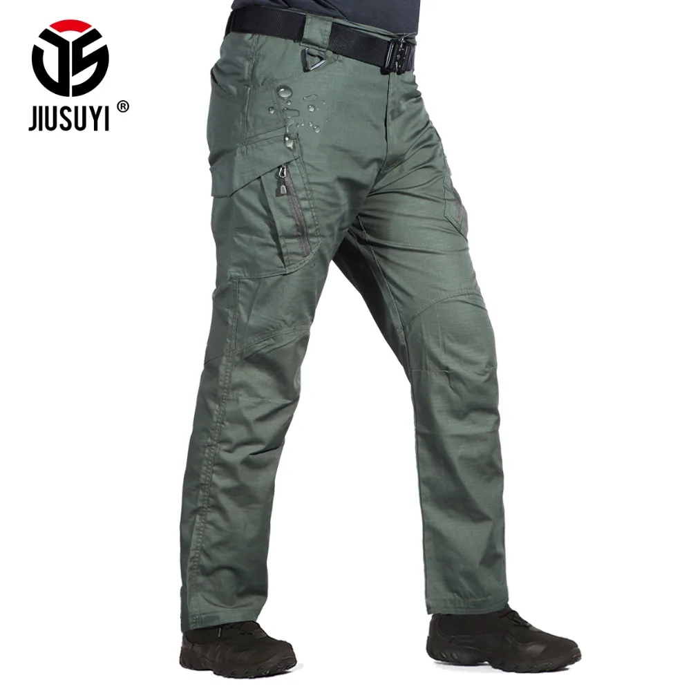 Мужские тактические брюки IX9, армейские брюки-карго на молнии, 9 карманов, эластичные повседневные хлопковые брюки, черные, активные, водонепроницаемые, военные брюки