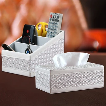 

Home PU tissue pumping box rustic table napkin paper smoke box desktop coffee table remote control storage box