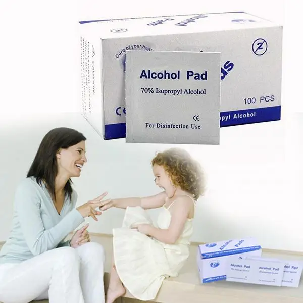 Jual Portabel 100 pcs Box Bantalan Kulit Tisu Pembersih Sterilisasi 70% Isopropil Alkohol Penyeka Pertolongan Pertama Rumah Travel