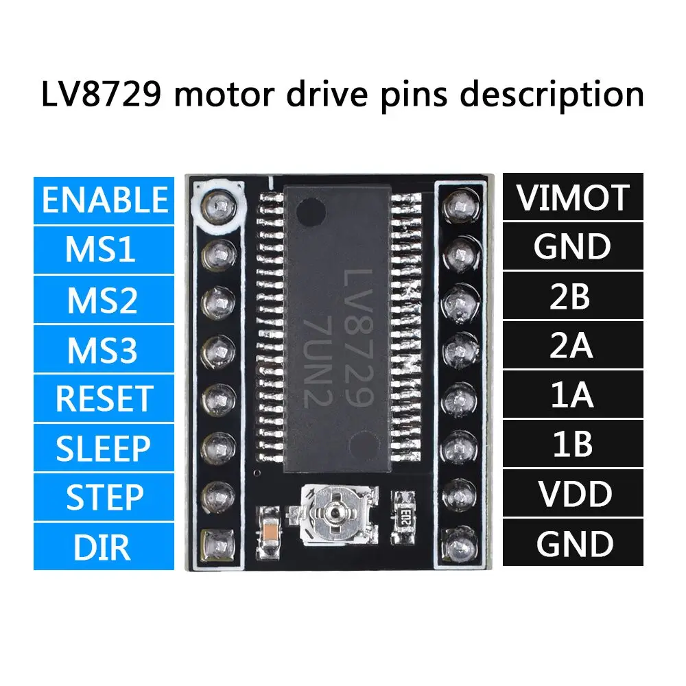 BIQU LV8729 Драйвер шагового двигателя 4-слойные PCB крайне низкий уровень шума, LV8729 microstep драйвер управления модуль с радиатором для 3d принтера