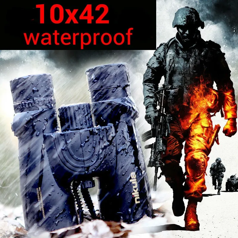 Nitrogênio à Prova Nikula Binóculos Novo Profissional Dwaterproof Água Telescópio Poderoso Bak4 Visão Noturna Caça Escopo Militar Compacto 10x42 17 prova dwaterproof água telescópio poderoso bak4 visão