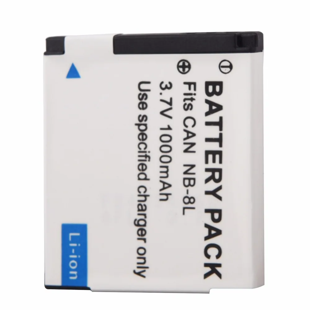 2x1000mAh NB 8L NB8L Батарея цифровой камеры + USB зарядное устройство для Canon PowerShot A3300 A3200