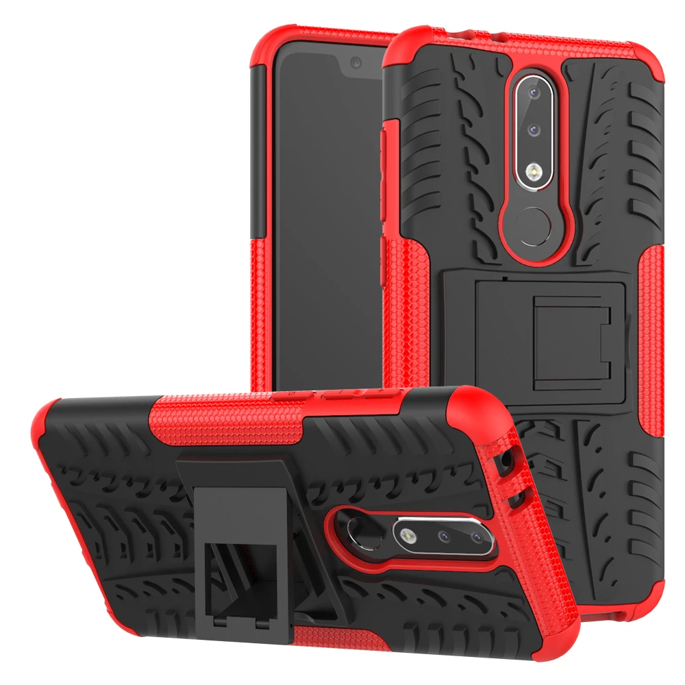 Сверхмощный чехол для Nokia 3 5 6 1 7 Plus Kickstand Armor Hybrid TPU + PC жесткий накладка X5 X6