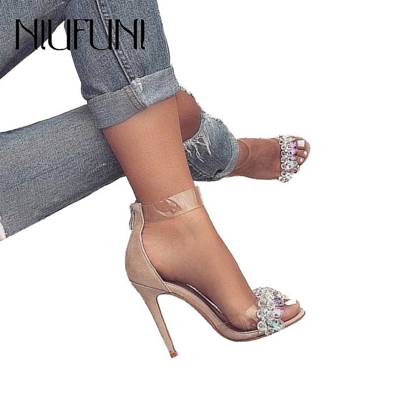 clear string up heels