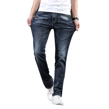 

Stretch Denim Jeans Men Slim Casual Autumn Winter Jeans Men Straight Long Trousers Jeans for Men Size 40 42 44 46
