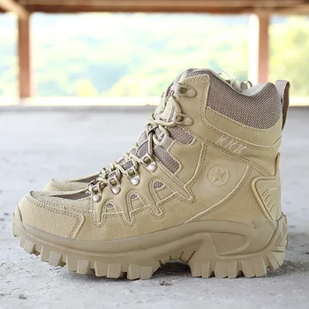 

Brand Men's Boots Military boot Combat Mens Chukka Ankle Bot Tactical Big Size Army Bot Male Shoes Safety Motocycle Boots 1201
