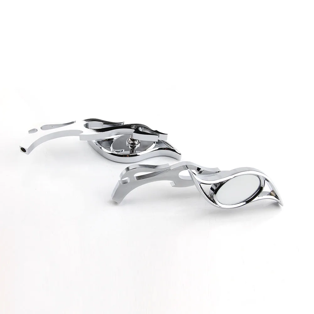 Мотоциклетные боковые зеркала заднего вида для Harley Dyna Wide Glide Flame Style CHROME Ultra