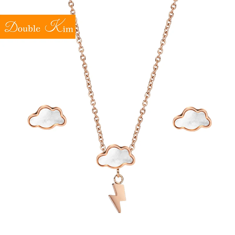 Туч ожерелье серьги титан инкрустация из нержавеющей стали естественные ракушки