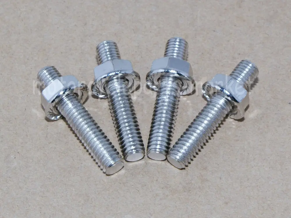 4Pcs Big Twin Cam Exhaust Port Studs Nuts Pipe Butt Both Ends Screw