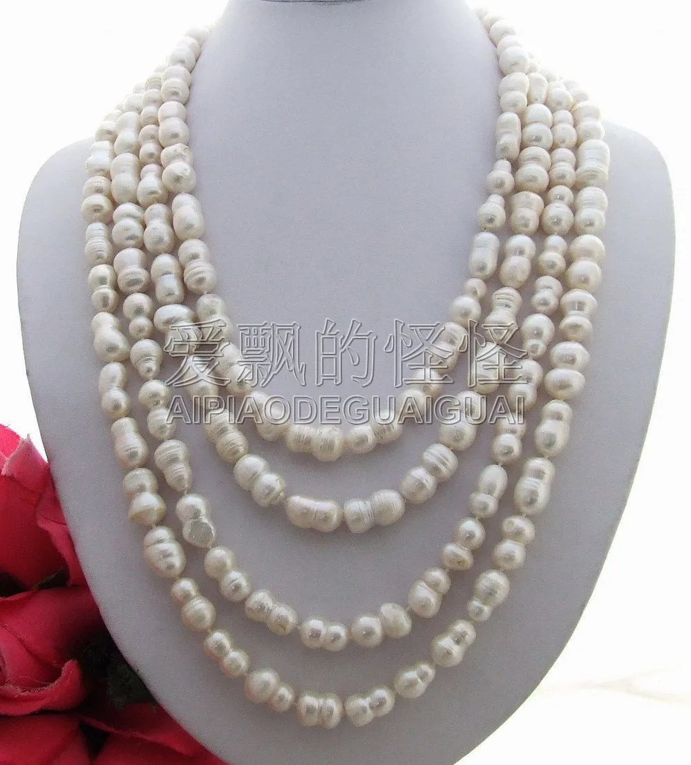 

N040201 Charming! 100'' 20MM White Pearl Necklace