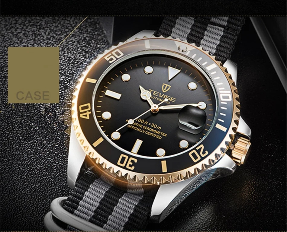 TEVISE Green Watch Men Automatic Mechanical Anti-Scratch Rotatable Outer Ring Waterproof Luminous Mens Watches Top Brand Luxury most accurate mechanical watch