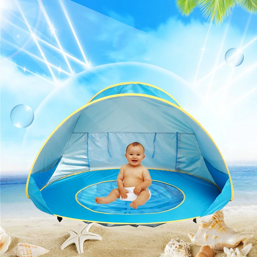 Ребенок пляж палатка УФ защиты Sunshelter с бассейном Водонепроницаемый Всплывающие