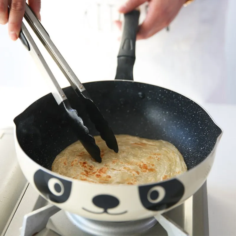 Новая прочная сковорода с рисунком панды из мультфильма Maifan каменная антипригарная сковорода вок глубокая сковорода индукционная плита Универсальная