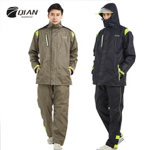 Qian, фирменный непромокаемый дождевик для женщин/мужчин, комплект из куртки и штанов, дождевик для взрослых, плотное полицейское дождевик, мотоциклетный дождевик