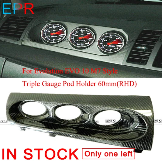 

For Evolution EVO 10 M7 Style Carbon Fiber Triple Gauge Pod Holder 60mm RHD For Mitsubishi Tuning Dash Cover Racing Dial Part