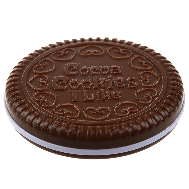 

1x Cute Cookie Shaped Design Mirror Makeup Comb Brown