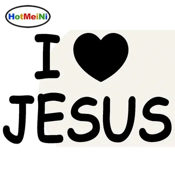 

HotMeiNi Car Sticker Jdm styling Window Bumper Body Decals Waterproof I Love Jesus Heart-shaped Christian Believers 13 x 9cm