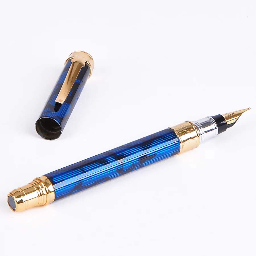

Duke Fountain Pen Gold Clip Blue 0.5mm Iraurita Nib Metal Student Ink Pens Writing Stationery School and Office Supplies
