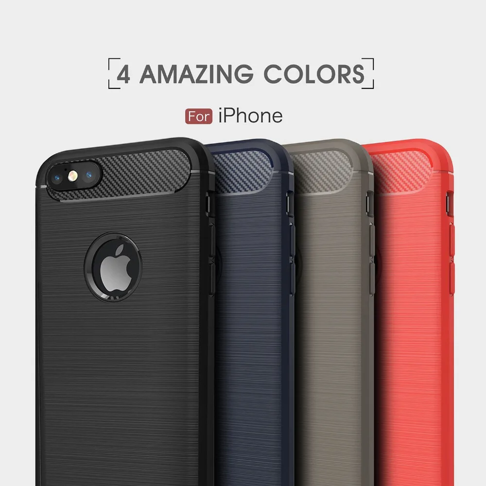 

Wholesale for iphone 8 Plus Case 100 PCS Carbon Fiber Silicone Soft Thin Bumper Coque Etui Back Cover Case for iphone 8 Plus