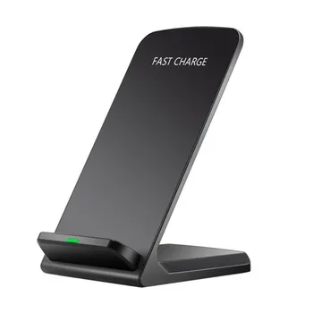 

10W Portable Vertical Double Coil Wireless Charger with LED Indicator Fast Charge for Qi Standard Smart Mobile Phone