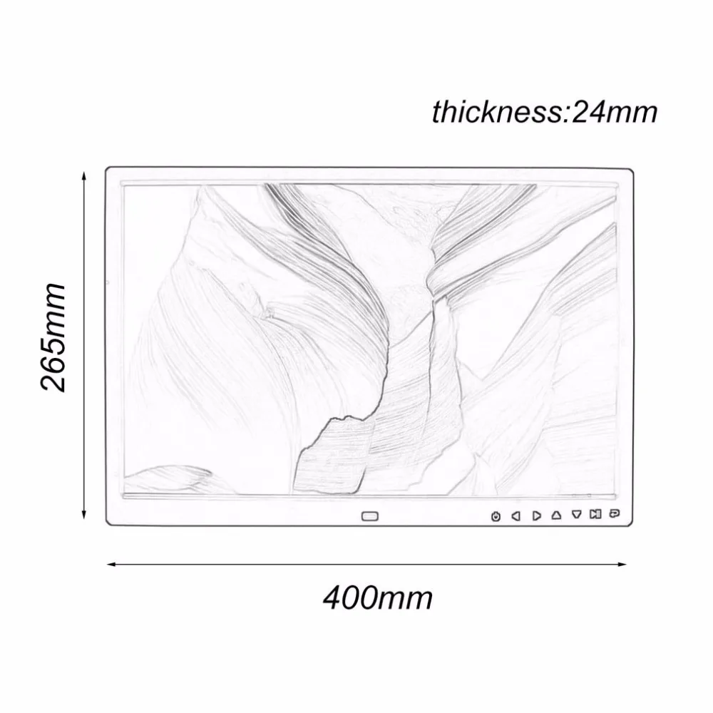 ЕС/США Plug 17 дюймов широкий экран HD светодиодный цифровой фоторамка 1440*900 электронная фоторамка 64G светодиодный экран сенсорные кнопки