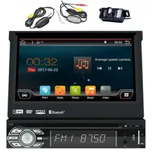 Android 6.0 один din головное устройство 7 дюймов стерео GPS, dvd CD-плееры, Bluetooth, МЖК, wi-Fi 3G 4 г, БД, dab, AV Выход + Беспроводной Камера
