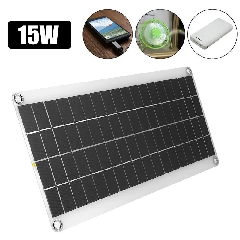 

Solar Panel USB Solar Panel 15W Solar Panel Dual USB 15W Charging Regulator