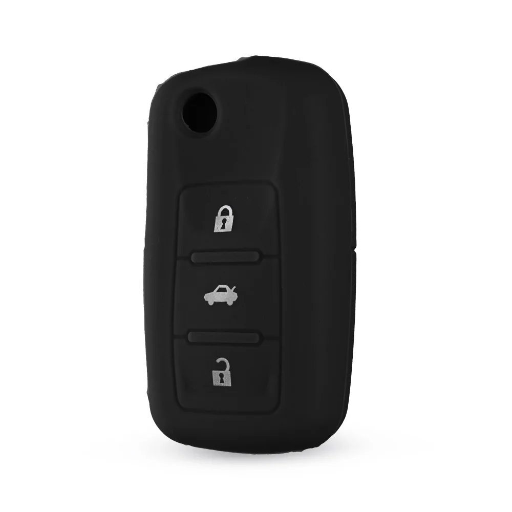 KEYYOU 10 шт./лот силиконовый для ключа автомобиля крышка для VW Volkswagen Passat Polo Golf, Touran Bora Leon Skoda Octavia 3 кнопки