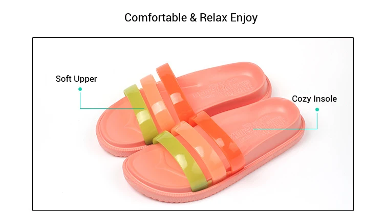 Новые летние милые женские тапки для дома помещений Ванная комната сандалии Для женщин Карамельный Цвет EVA мягкие, удобные для носки на плоской подошве; Нескользящие тапочки