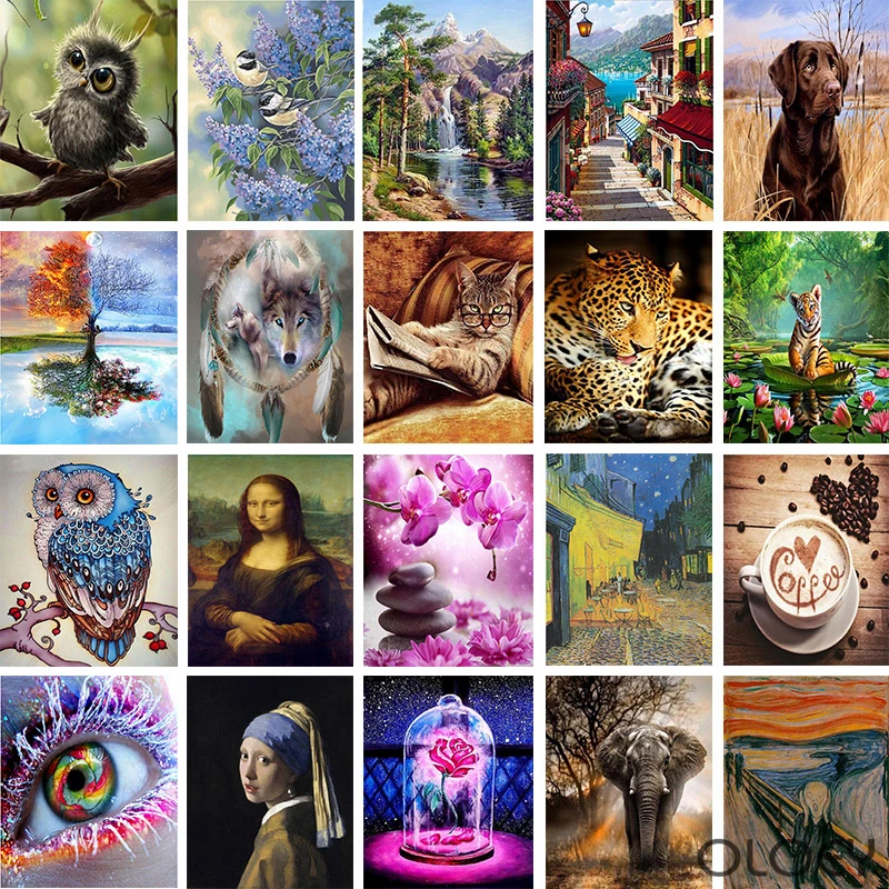 

25 Pattern Home Character Landscape Animal 5D Diamond Painting Cross Ctitch Kit Mosaic Diamond full Embroidery Painting