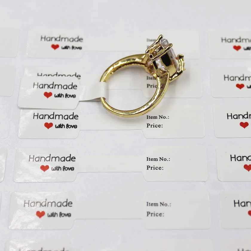 Многослойные Круглые этикетки 500 шт. белые/крафт с надписью love ring наклейками для