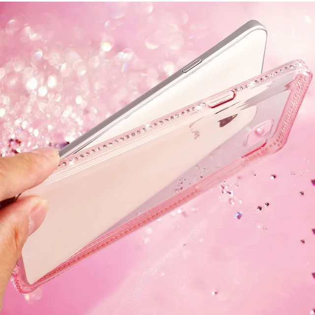 Glitter Diamond Frame TPU Phone Cases For Samgung Galaxy S8 Plus S9 S6 S7 Edge A3 A5 A7 J3 J5 J7 Pro 2016 2017 Note 9 Cover