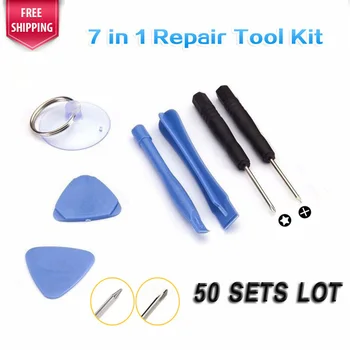 

X 50 7 In 1 Cell Phone Opening Pry Repair Tool Kit Screwdrivers Disassembly Tools For iPhone 4 4S 5 5C 5S 6 6S Plus For Samsung