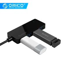 ORICO HC4-U3 Mini 4 порта USB3.0 концентратор USB разветвитель с кабелем 10 см Малый размер для настольных ноутбуков ПК чтение Кардер USB3.0 концентратор