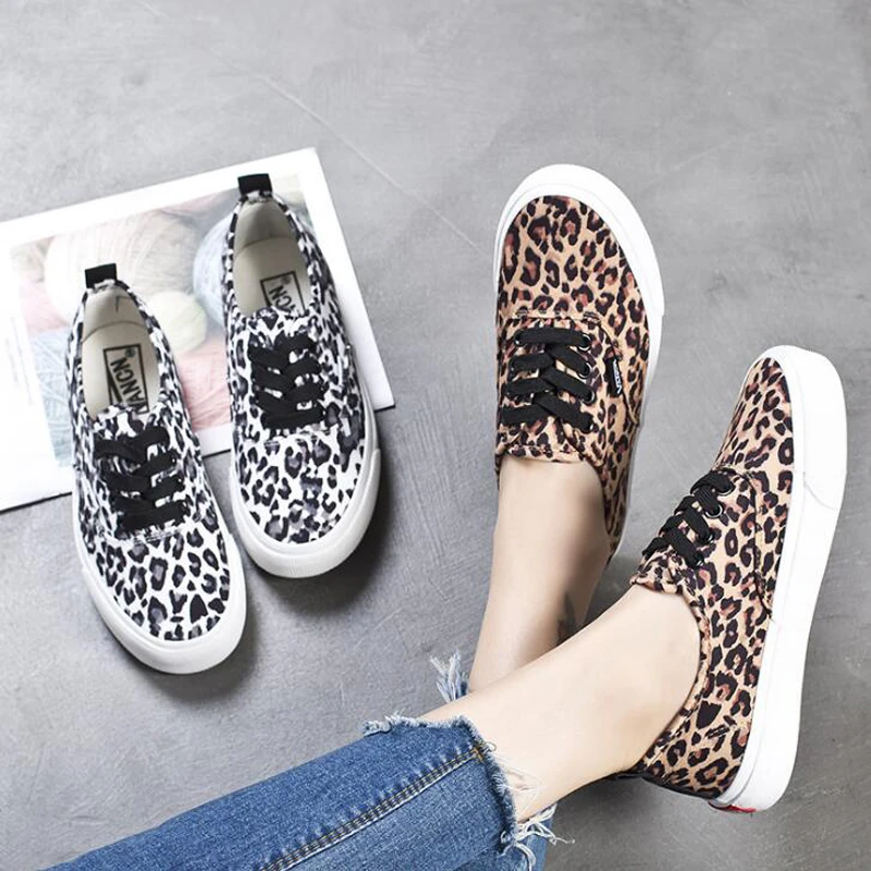 leopard flat sneakers
