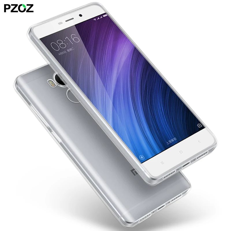 PZOZ Xiaomi RedMi 4 Pro Силиконовый Чехол Крышка Оригинальный Xiomi RedMi 4 Тонкий Прозрачный Защитная Мягкая Оболочка Snapdragon 430 и 625
