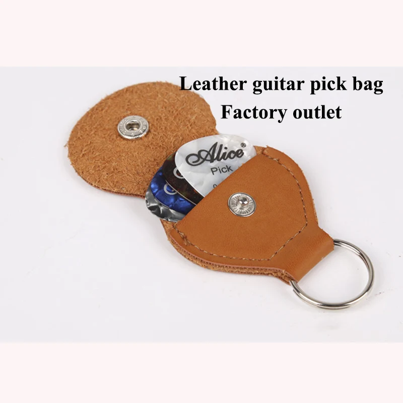 1pcs Leather guitar picks bag high quality cowhide Compact portable key