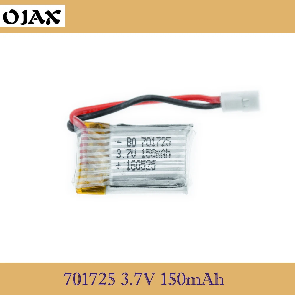 OJAX AAA + качество 3 7 в 150 мАч Дрон Квадрокоптер Lipo батарея 701725 для Eachine H8 JJRC Mini Syma S107g X2