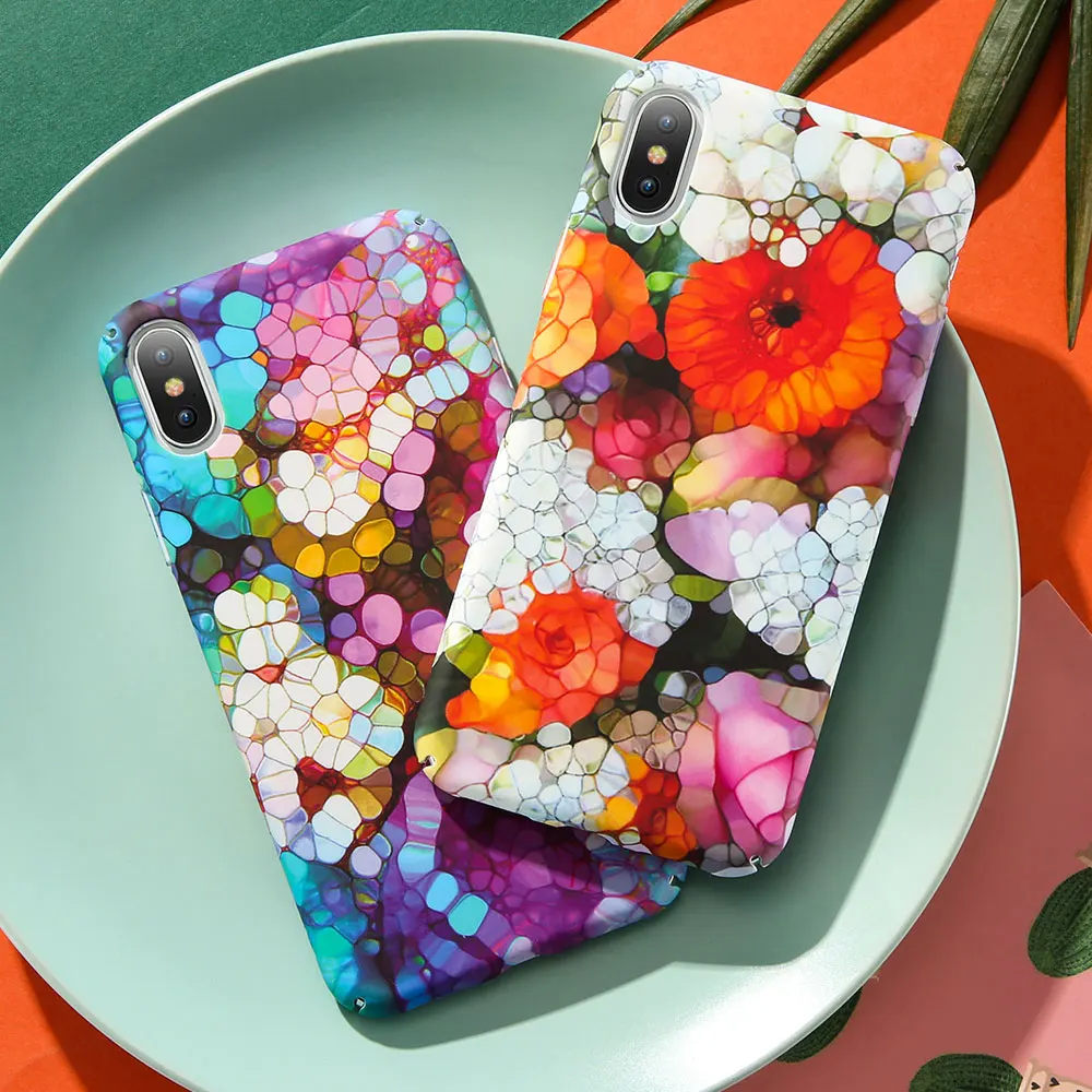 XR XS Max Phone Case For iPhone 6 6S 7 8 Plus X Hard Cover Luxury Pattern Flamingo Flower Capa |