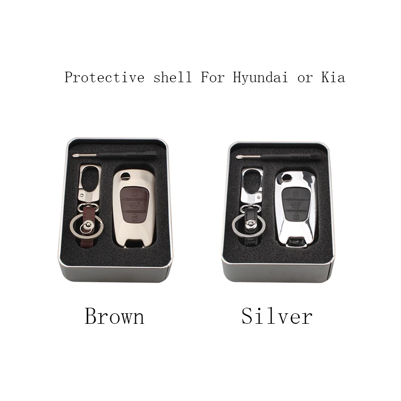 

3 Buttons Zinc Alloy Car Key Case For Hyundai I30 I20 Verna For Kia Rio K2 K5 Soul Ceed Sportage Picanto Car-styling