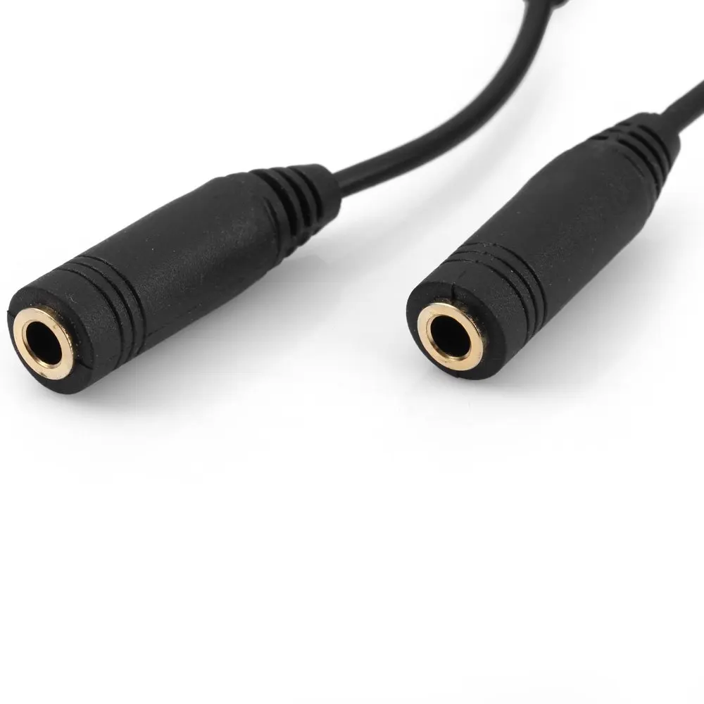

Hot Selling Durable RC-120 3.5mm Stereo Audio 1 Male to 2 Female Splitter Adapter with Volume Switch Headphone Splitter