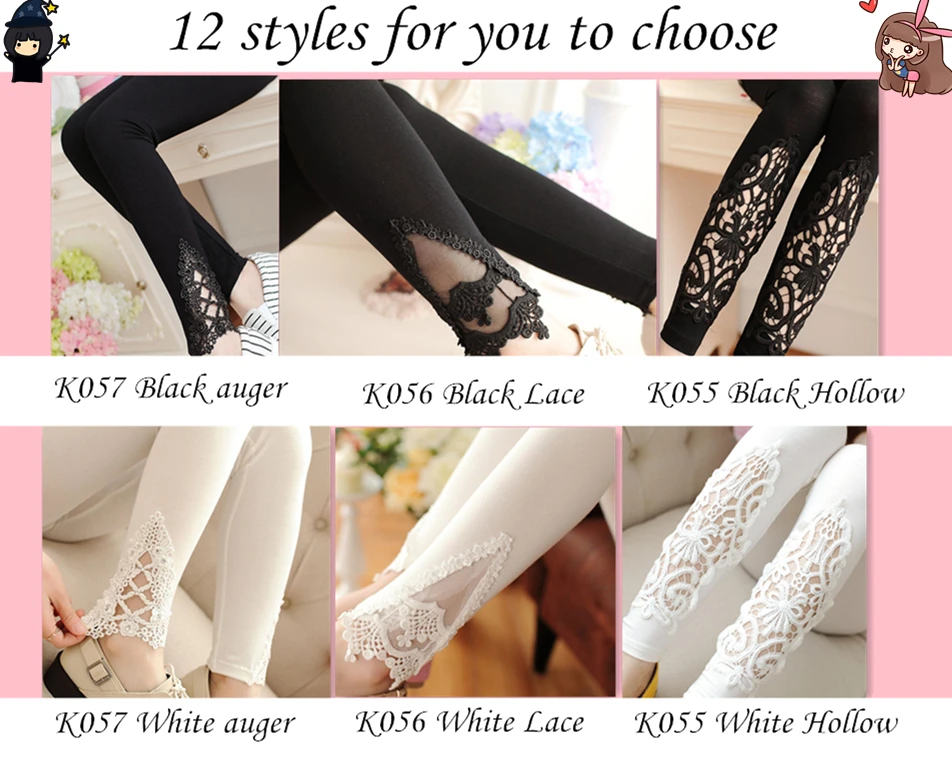 YSDNCHI Summer Casual Leggings Women Knitted Legging Hollow Out Lace Diamond Fitness Leggings Black Pants tights for women