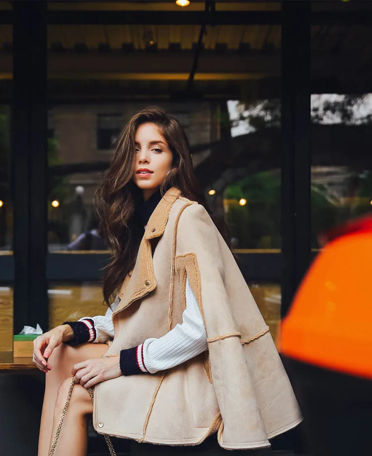 suede leather cape khaki 03