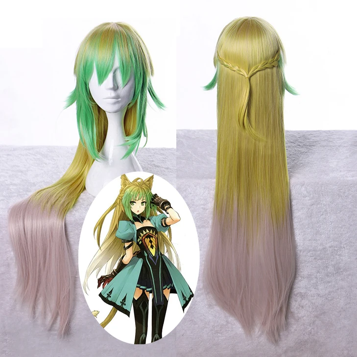 

Fate Apocrypha Grand Order Cosplay Wig Atalanta Mixed Colors Long Straight Synthetic Hair for Adult